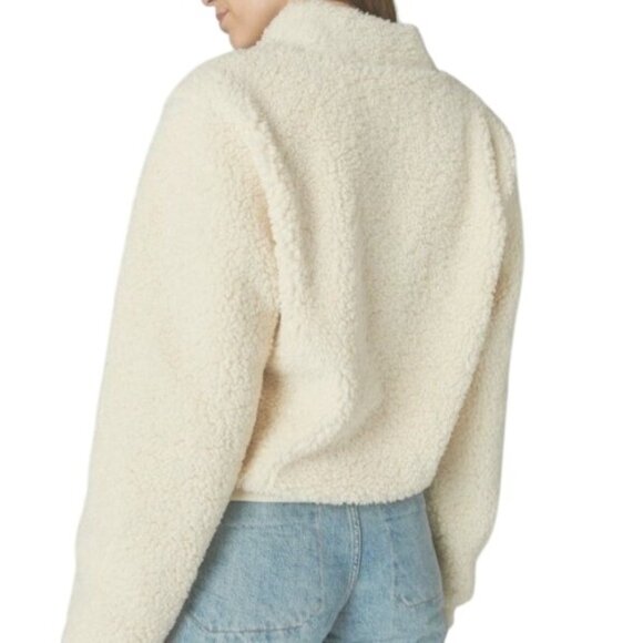 NEW Lucky Brand Hi-Pile Half‎ Zip Faux Shearling Pullover in Cream, Size 2XL - Picture 2 of 12